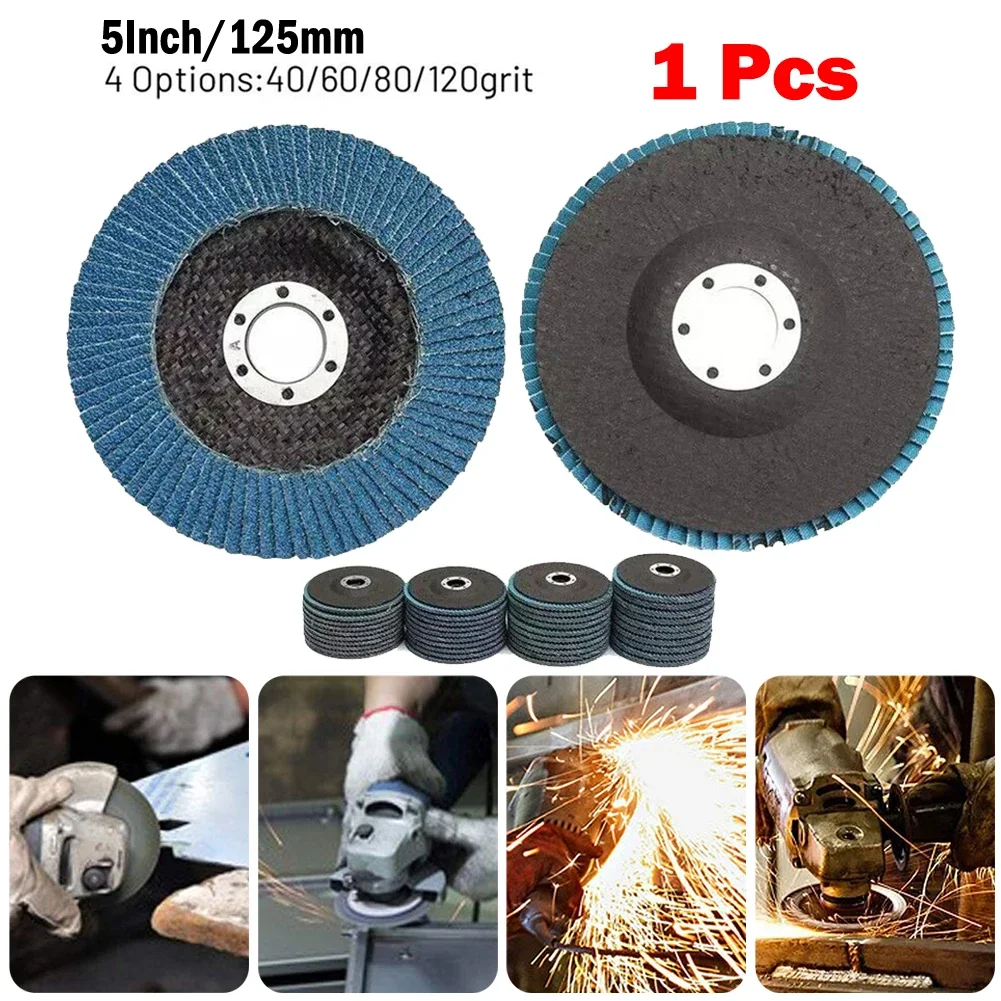 1 pz 125mm 5 pollici mola abrasiva disco lucidante disco mola lama smerigliatrice angolare strumento di levigatura 13000 Rpm 40/60/80/120 grana