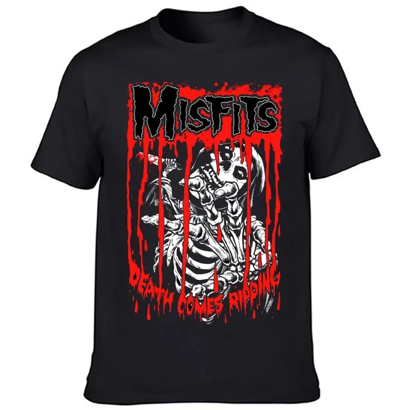 The Misfits I Want Your Skulls T Shirt Punk Rock Band Tee Harajuku Male Vintage Graphic Tops Hip-hop Streetwear Men Clothing