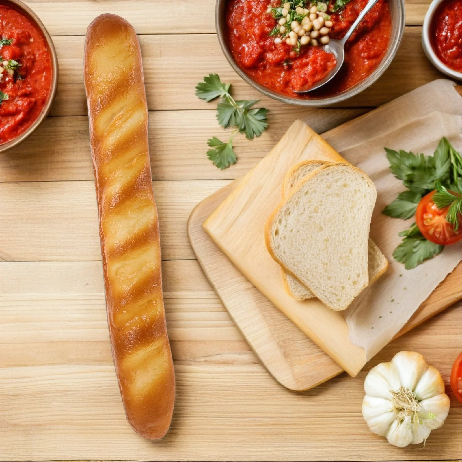 Adereço de exibição de pão falso realista artificial baguette simulação comida para cozinha padaria decoração jogar comida falso pão francês