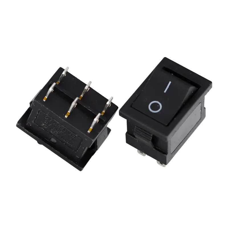 KCD1 Black Rocker Switch Power Switch ON-OFF ON-OFF-ON 2 Position /3 Position 6 Pin No lights 21*15MM