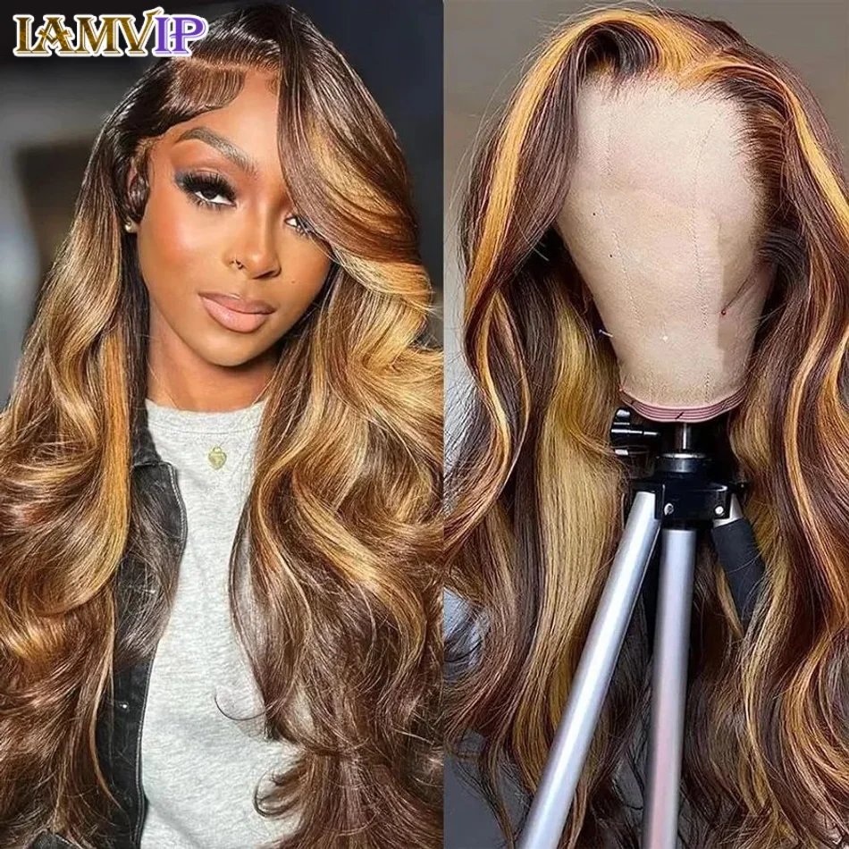 

13x4 13x6 Hd Lace Frontal Wigs 30 32 Inch Colored Wigs body Wave Wig Highlight Ombre Lace Front Wig Human Hair For Black Women
