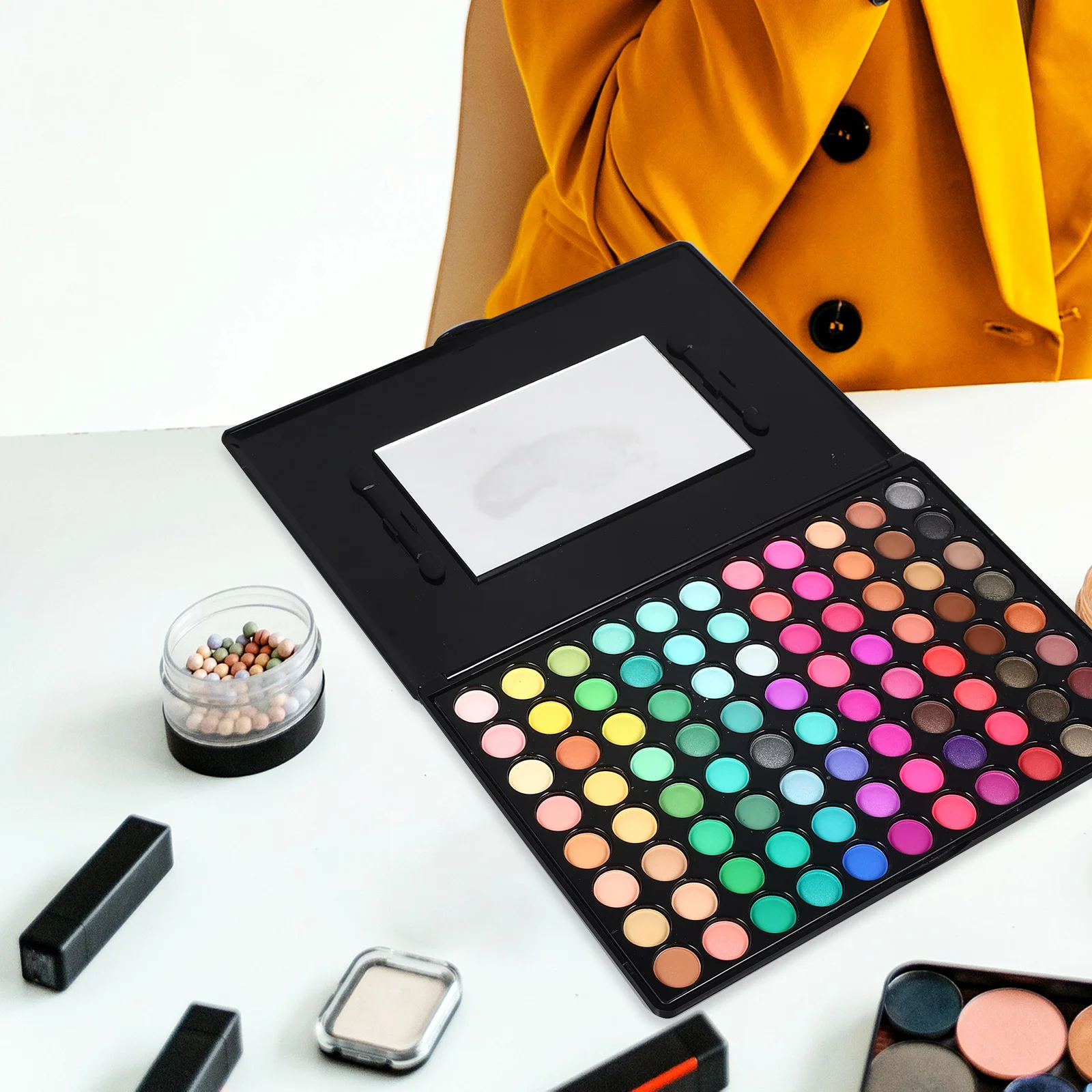 

1Pcs Colorful Eyeshadow Palette High Pigment Matte Metallic Waterproof Sweat Proof Long Wearing Makeup for All Skin Tones