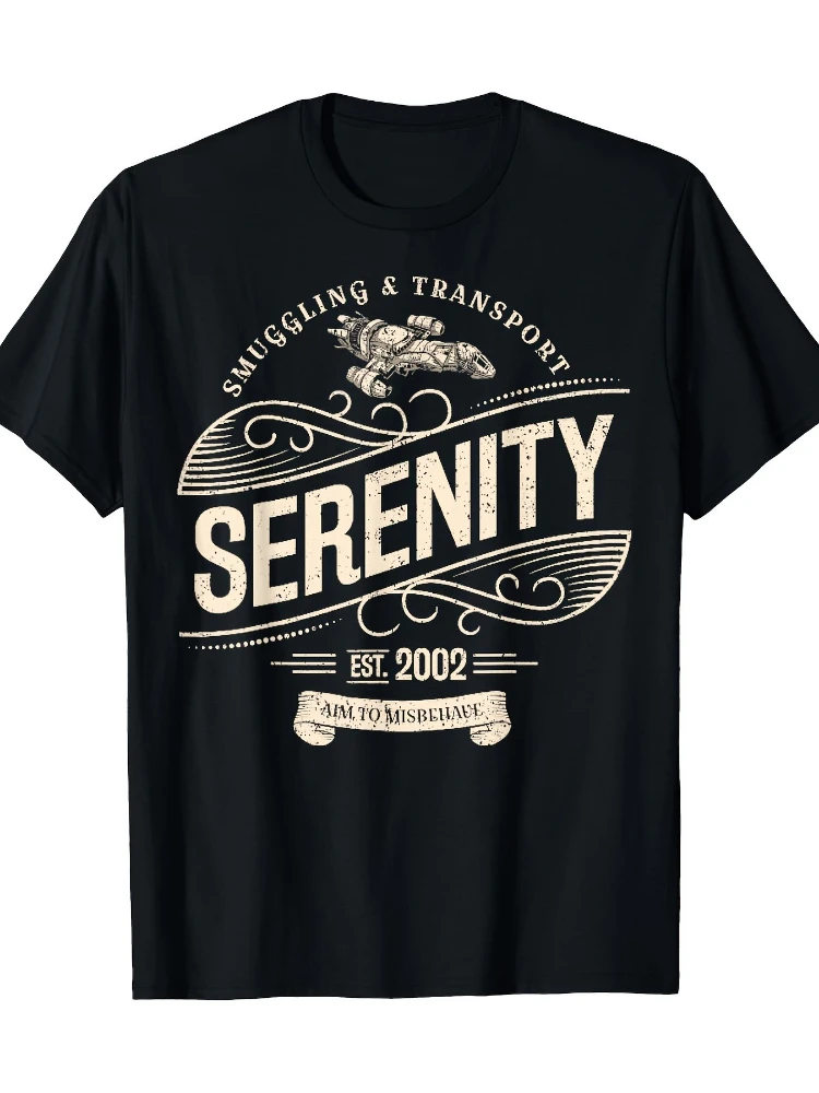 

Vintage Serenity Smuggling And Transport Firefly pattern design-100% cotton O-neck short sleeve casual printed men's T-shirt.