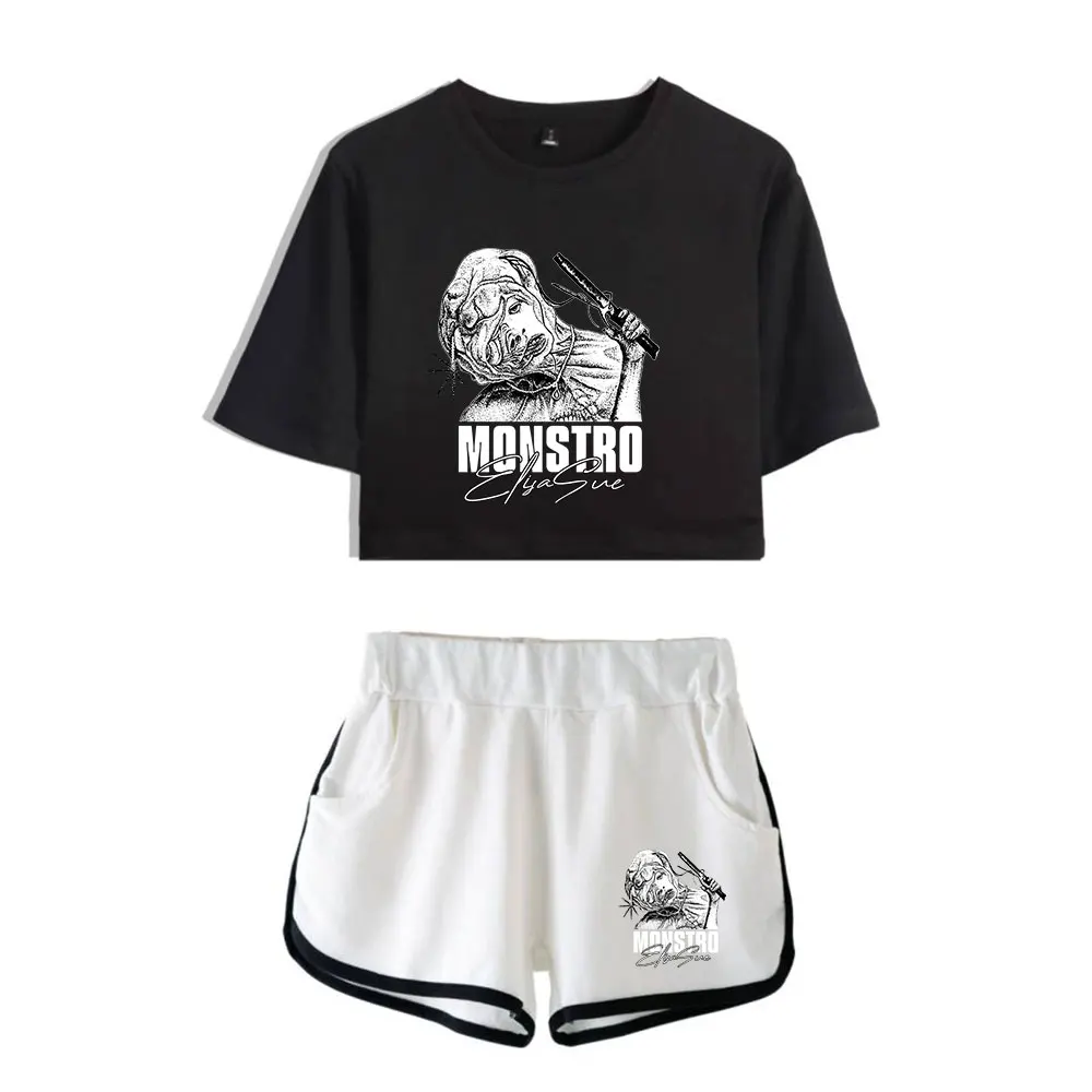 The Substance 2024 Movie Monstro Elisasue Vintage 90s logo Merch Tops Two Piece Set Shorts+Lovely TShirt Harajuku Streetwear