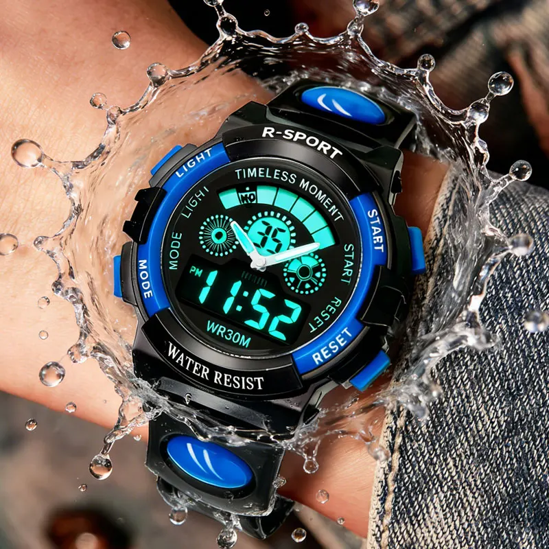 

Детские спортивные часы с силиконовым ремешком, водонепроницаемые, с LED-дисплеем, цифровые, для детей, школьников, девочек и мальчиков, наручные часы