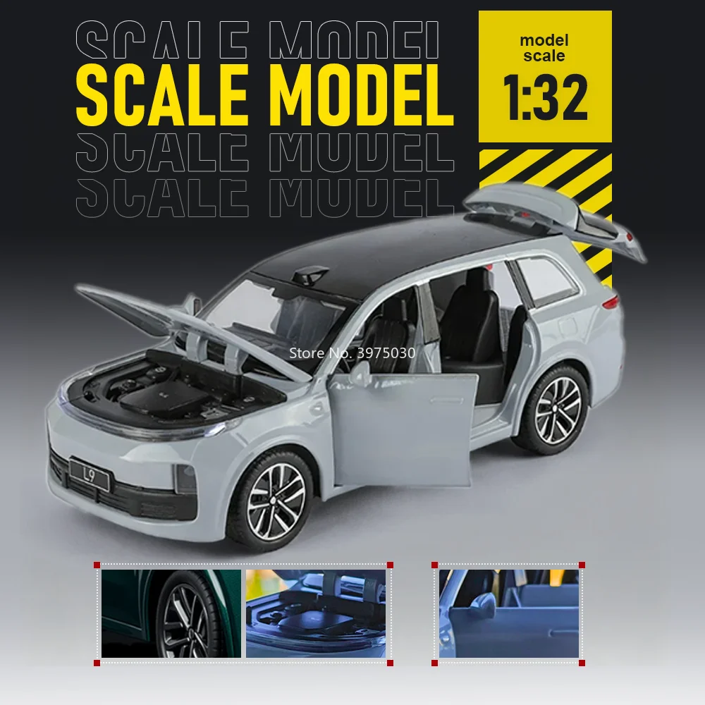 

1:32 Alloy Leading Ideal L9 GLE 63S Car Model Diecast Miniature Alloy Toy Doors Opened Pull Back Rubber Tire Vehices Friend Gift