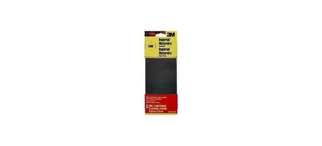 

3-2/3" x 9" Imperial Wetordry Sandpaper, 1500 Grit, 10 Sheets for Smooth Finishing