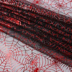 4.92ft Novel Halloween Mesh Fabric Red Spider Web Toy Hat Cape Ghost Festival Decoration Net Cloth Room Decoration Accessories