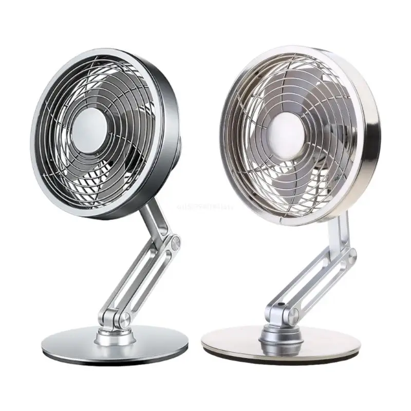 

USB Desk Fan 4.6Inch Desktop Fan, Small Metal Cooling Fan 3Speed Adjustable Height 360° Rotatable Dropship