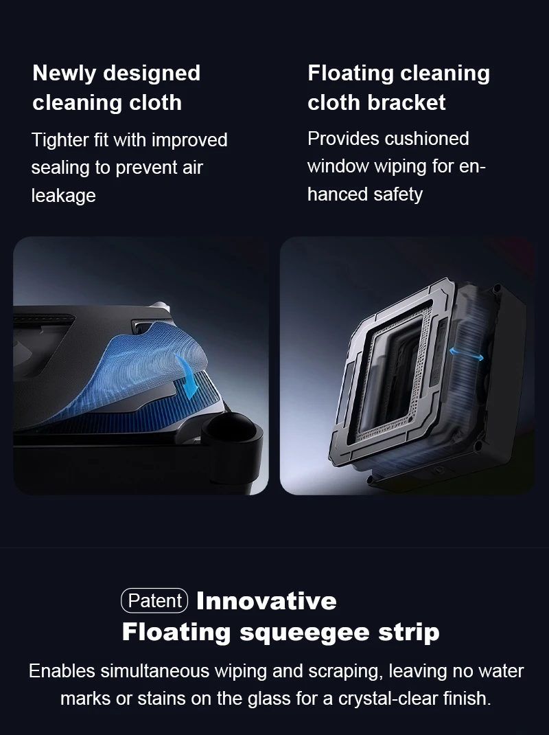 Window Cleaning Robot Liectroux S11, 4-Way Water Spray, 9000PA,Home Glass Floor Wall Tiles Cleaner Robot, Floating Scraping Tech