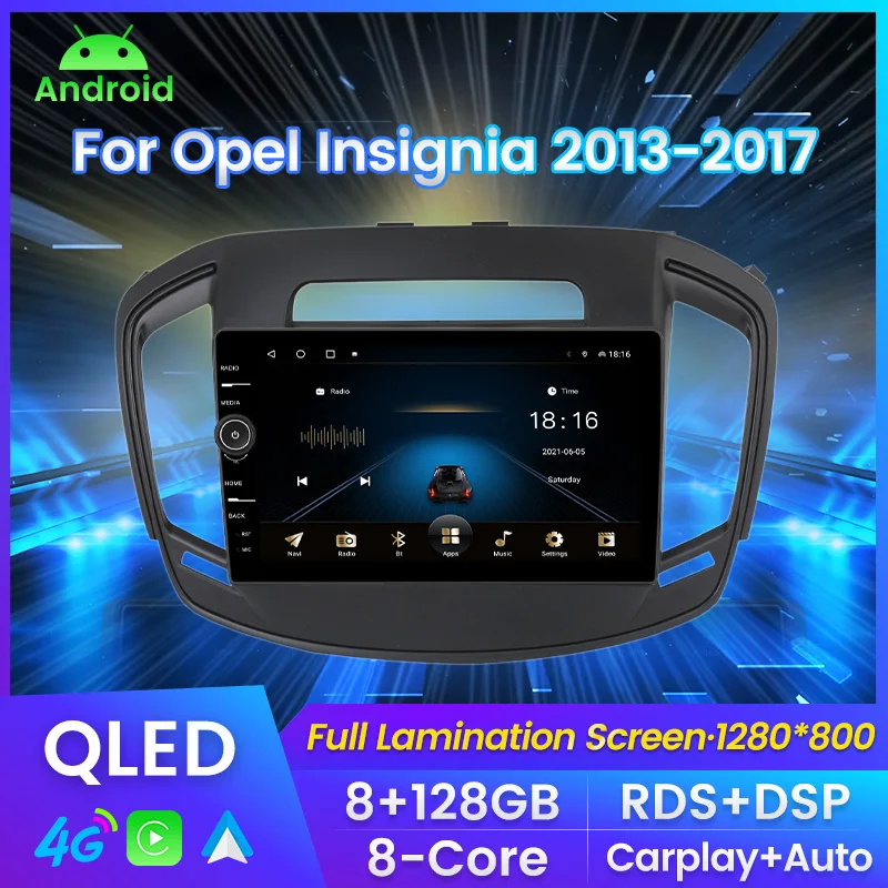 

QLED Screen Car Radio For Opel Insignia For Buick Regal 2013 - 2017 Multimedia Player Navigation GPS For Carplay Android auto BT