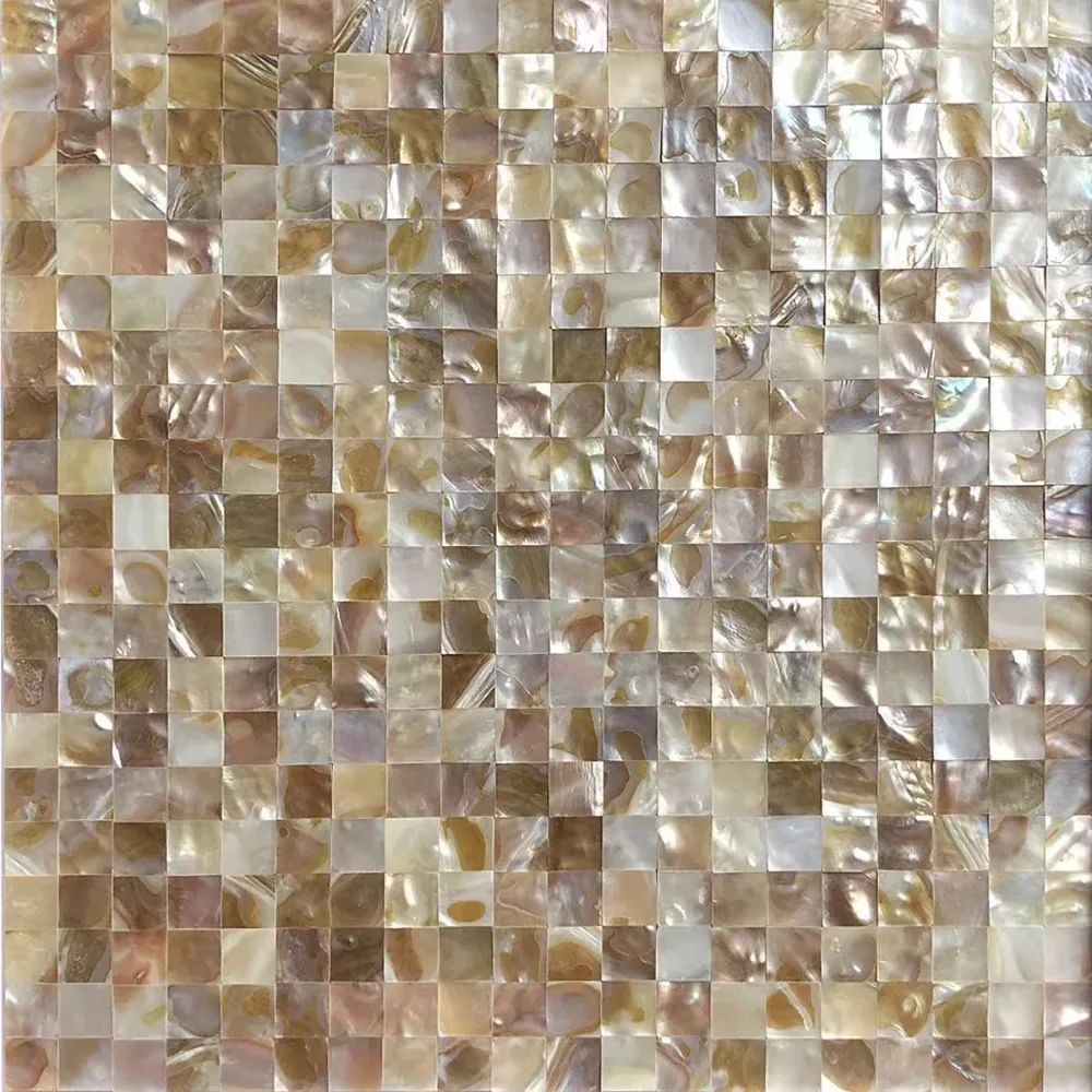 Peel and Stick Shell Mosaic Tiles Natural Mother of Pearl Self Adhesive Tiles for Kitchen Backsplash Wall Bathroom Decor 1 Sheet