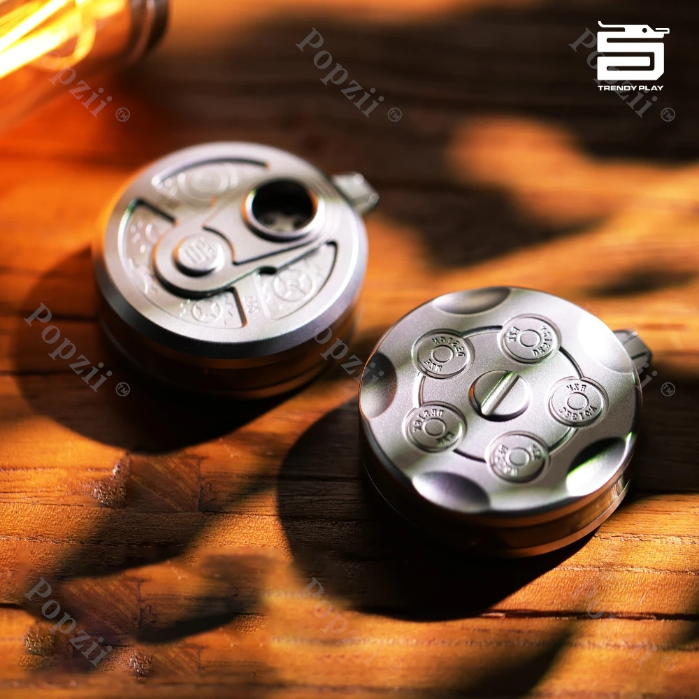CHAOTING Revolver EDC Rvs Mechanische Ratel Munt Stress Relief Speelgoed DingDing Coin Fidget Spinner Fidgeting Speelgoed