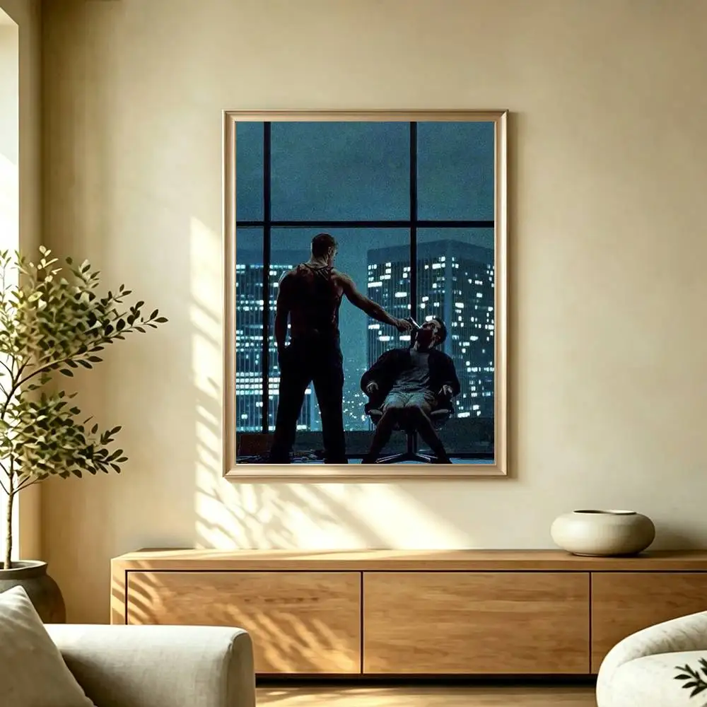 Popular M-Movie F-Fight Club Poster Waterproof Wall Art Sticker For Bar Living Room Vintage Decor High Quality Print Gift