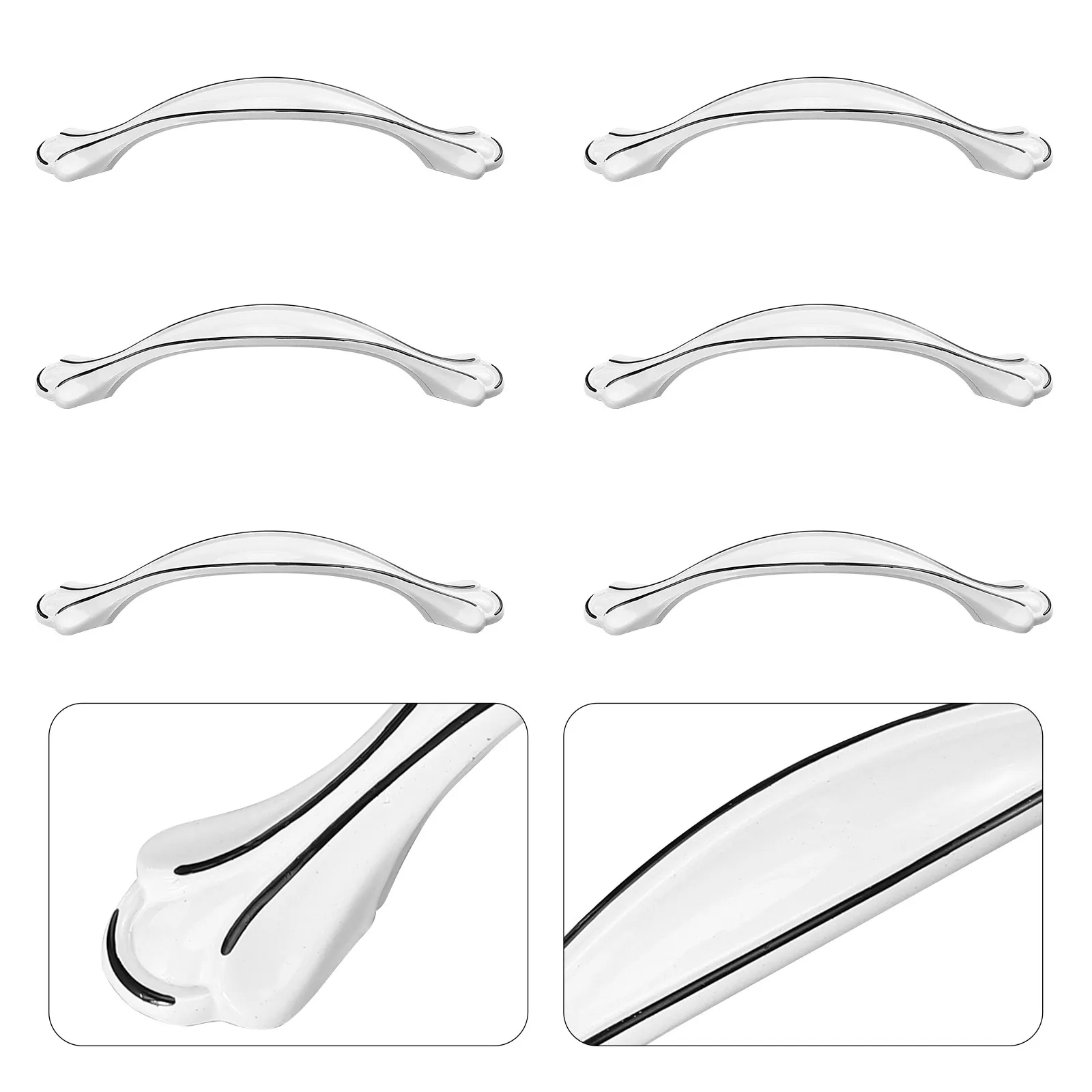 6Pcs Elegant Aluminum Alloy Cabinet Handles Modern Simple Design for Kitchen Cabinets Bedroom Dressers Cupboard Doors Rustproof