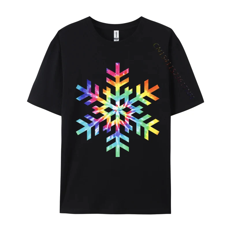 

Tie Dye Snowflake Winter Christmas T-Shirts Men's T Shirts Cotton Funny Camisas Crew Neck Tshirts Harajuku Sweatshirt