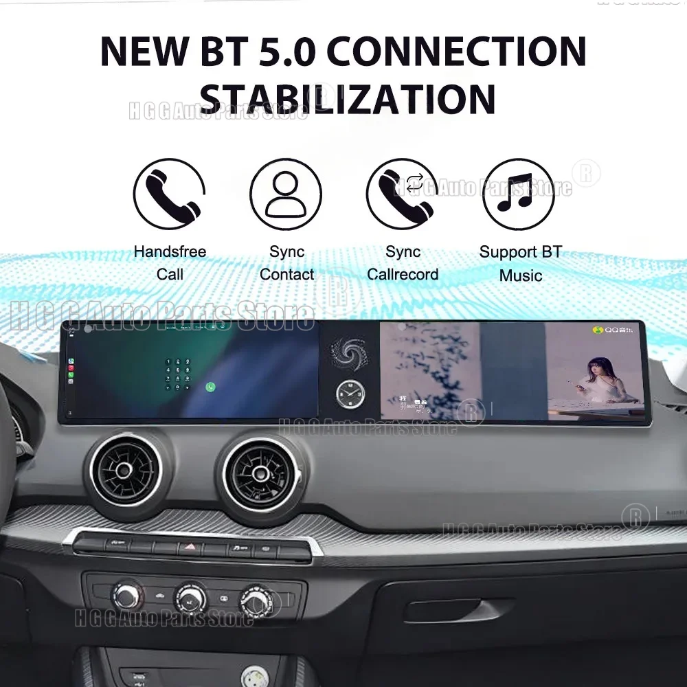 CarPlay Auto Dual 12.3inch Android 14 GPS For Audi Q2L 2018 2019 2020 Car Radio Touch Screen Multimedia Stereo Player Head Unit