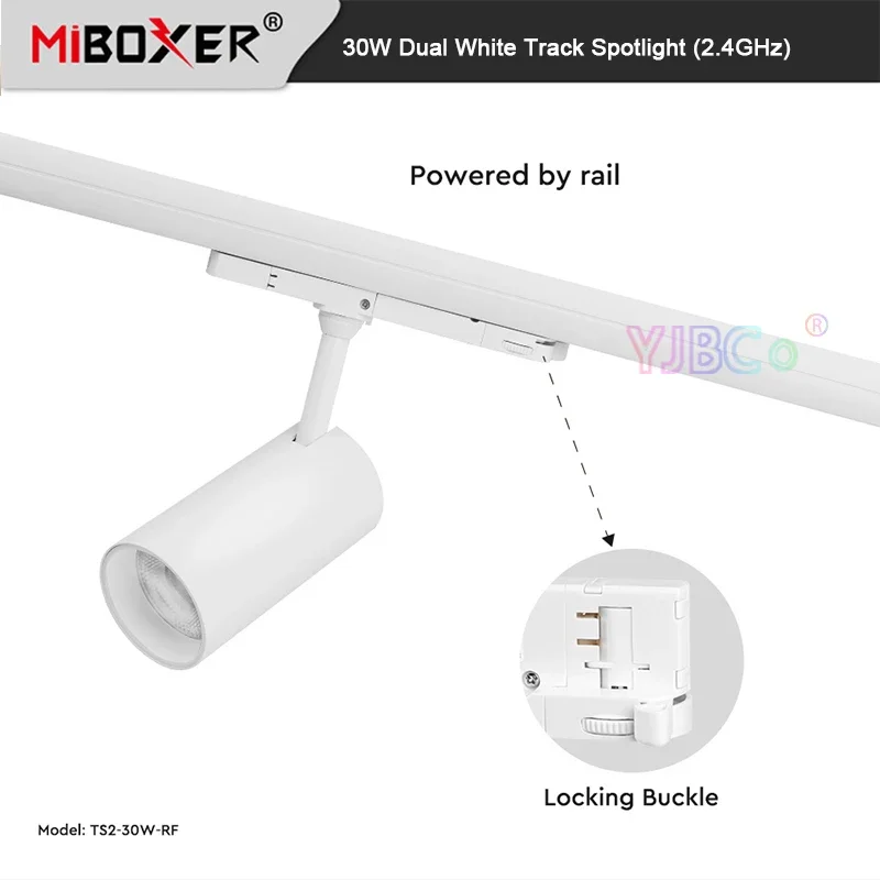 Miboxer 30W 2.4G Dual White Track Light Smart LED Spotlight CCT & brightness adjustable 110V 220V Mi-Light 2.4GHz remote control