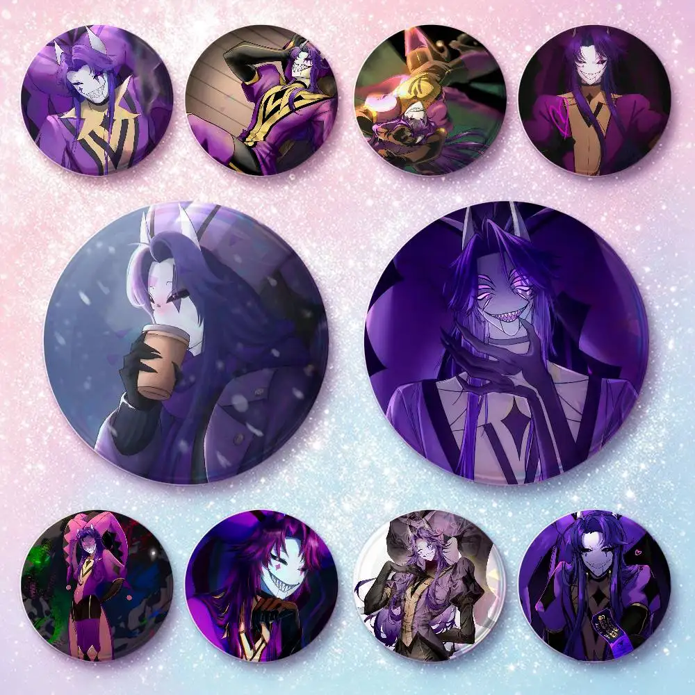Game Anime The F-Freak C-Circus Jester Badges Round Cosplay Pin Bag Decor Fans Collect Friends Gifts Brooch Souvenir
