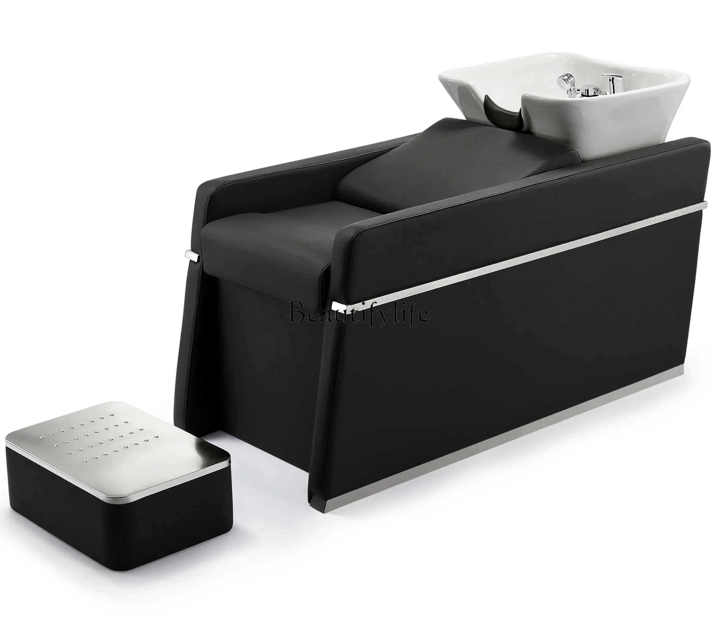 06Sitting Hair Salon Flushing Bed الراقية أزياء بسيطة الاستلقاء نصف كرسي شامبو #3