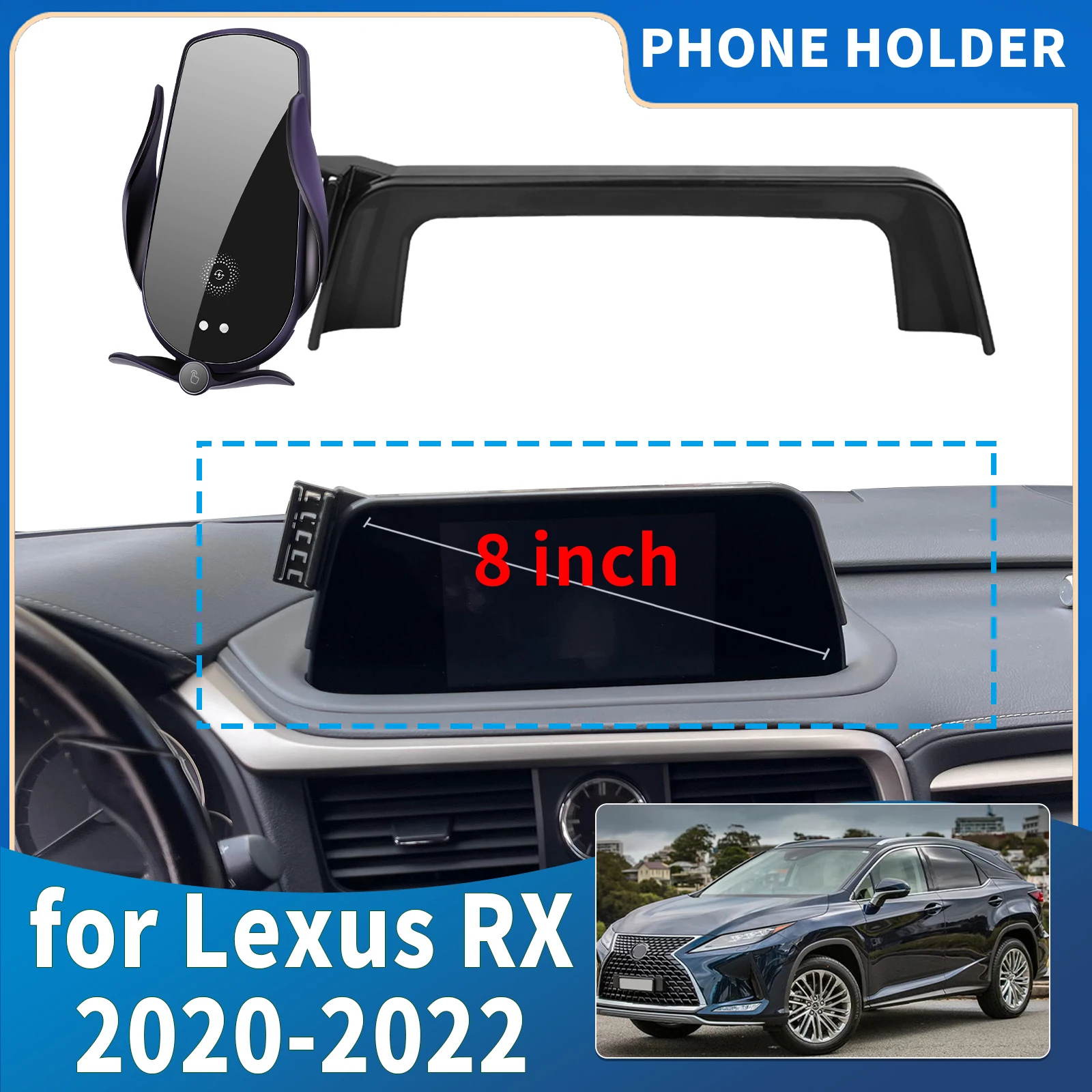 

fit for Lexus RX 2020 2021 2022 (12.3in/8in) Integrated Screen Mount Phone Holder Mount Car accessoires