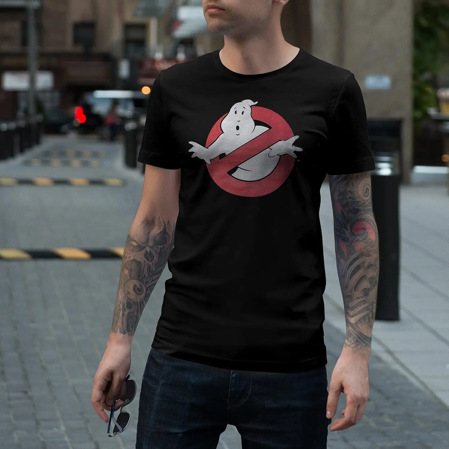 Glow in The Dark Black Ghostbusters T-shirt