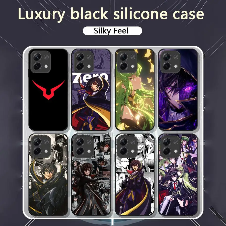 Anime Japanese Code Geass Phone Case For Xiaomi Redmi Note 13,12,11, 10 Pro Plus S,  5G, 12S, Soft Black Phone Cover