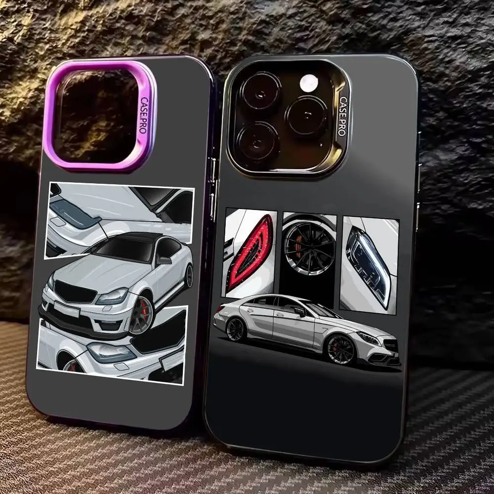 

D-DTM C-Cls 63 C-Car Phone Case For iPhone17,16,15,14,13,12,11 Plus,Pro Max Colored Silver Plated Inside Cover
