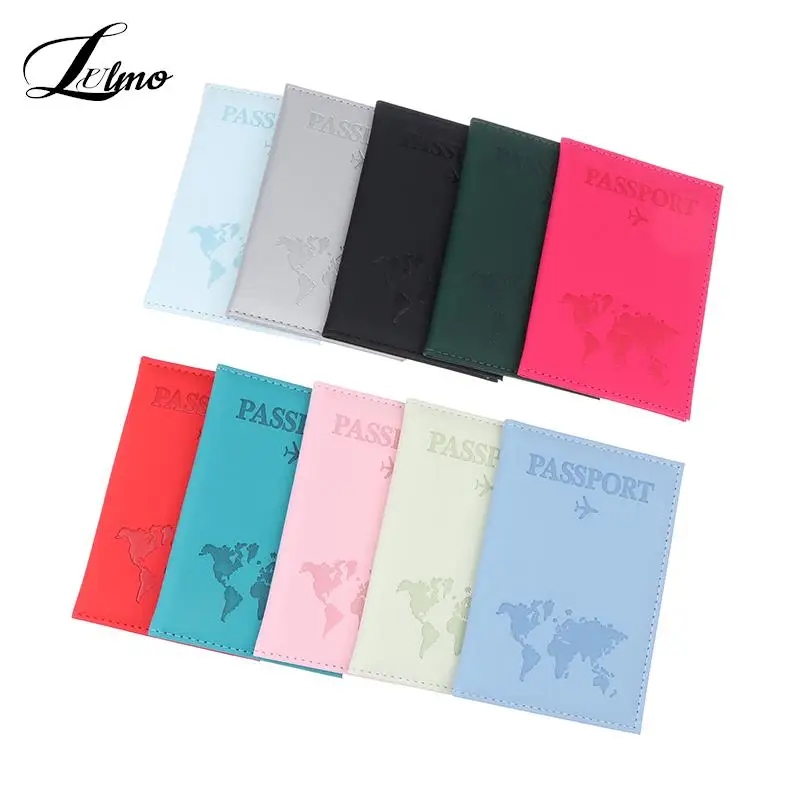 Lover Couple Passport Cover Simple Plane Case Holder Women Men PU Wallet Travel Wedding Passport Holder Fashion Wedding Gift