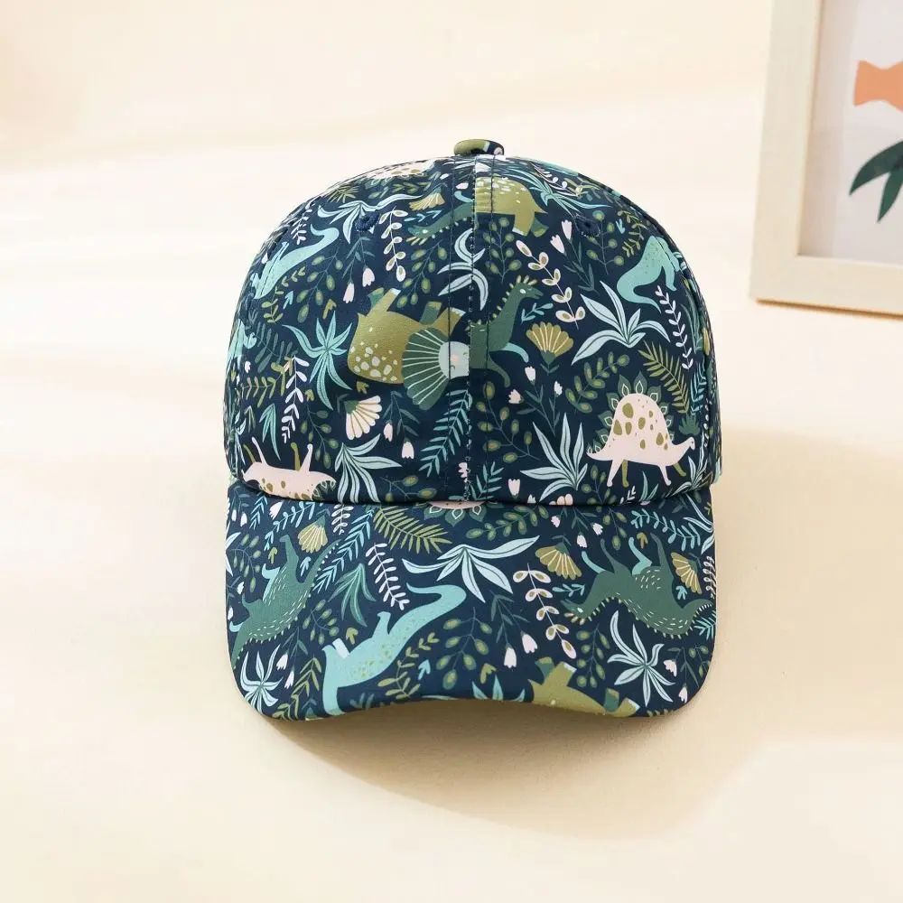 Dinosaurus Print Baby Baseball Cap Zomer Sneldrogende Verstelbare Kinderen Strandhoeden Uv Bescherming Cartoon Zonnehoed Jongens Meisjes