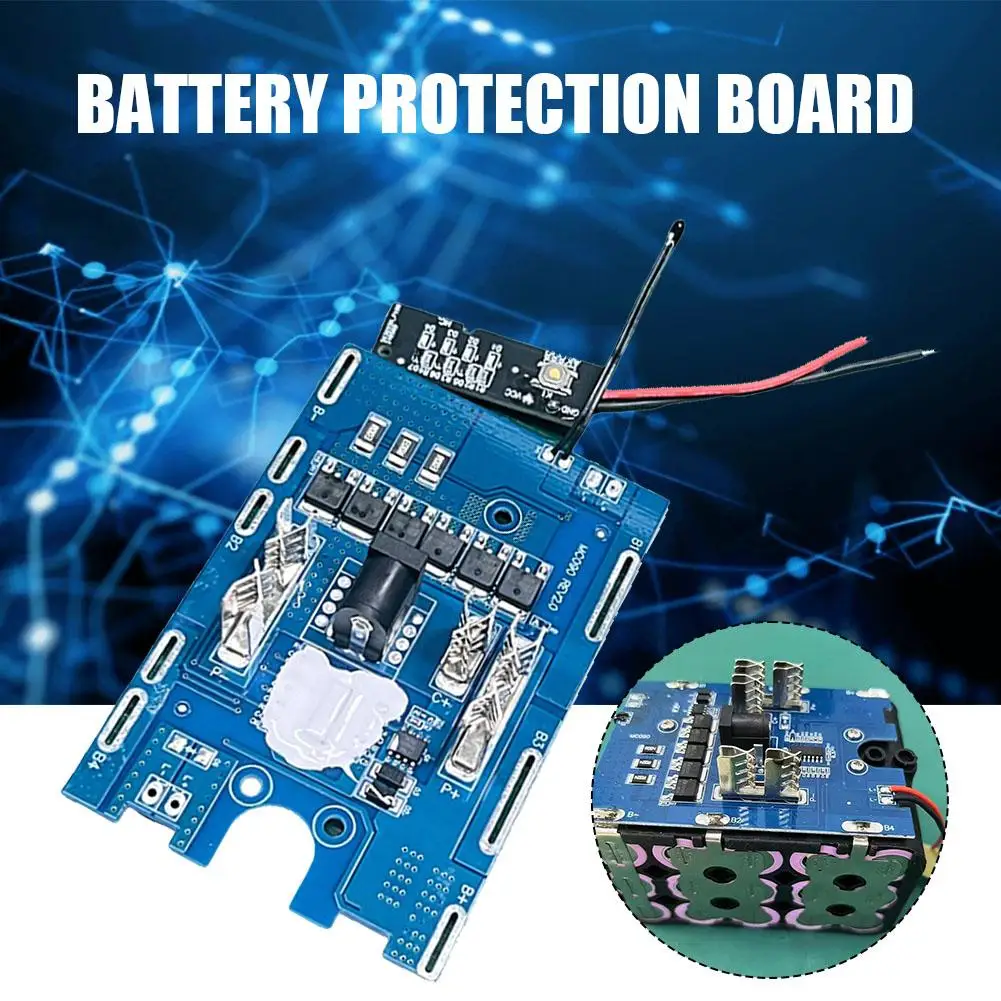 21V Protection Board with 6MOS Temperature Control, Large Circuit Board with Alloy Copper Hardware for Power Tools For Makita