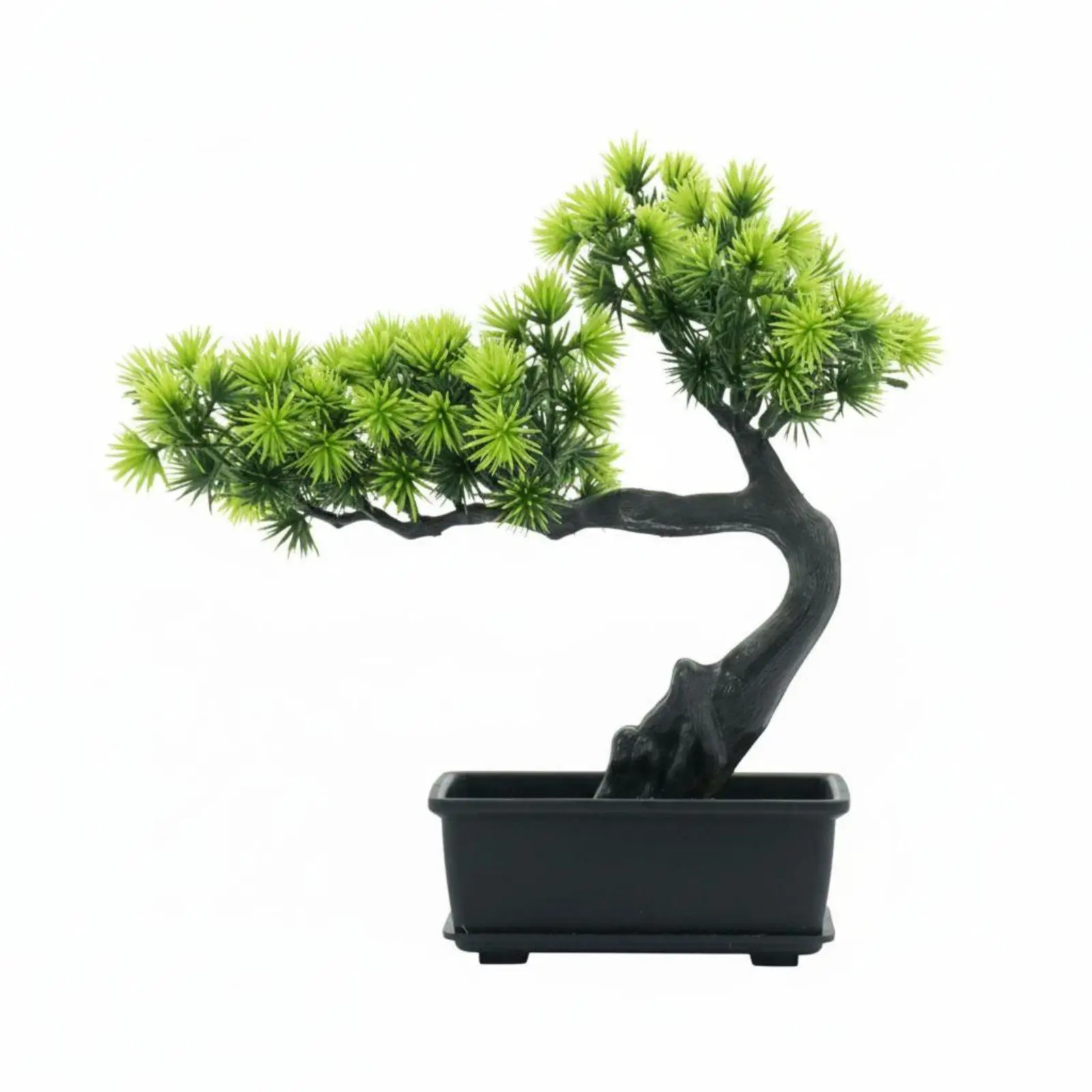 Fake Conifer Bonsai Low Maintenance Fake Conifer Tree Plant No Watering Needed Artificial Bonsai Tree for Office, Shelf,