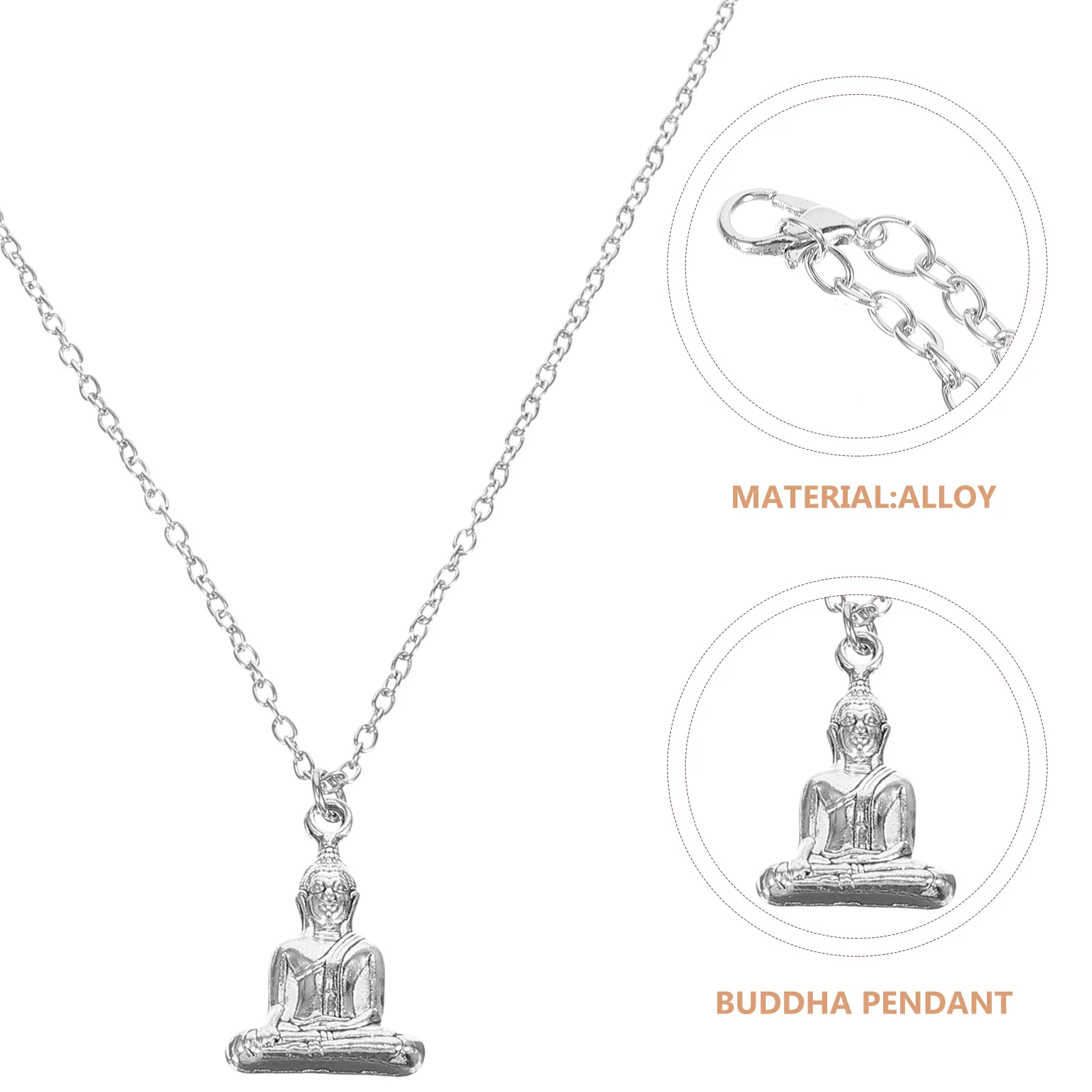 

Buddha Statue Pendant Necklace Charm for Women Necklaces Aesthetic Alloy Mens Man