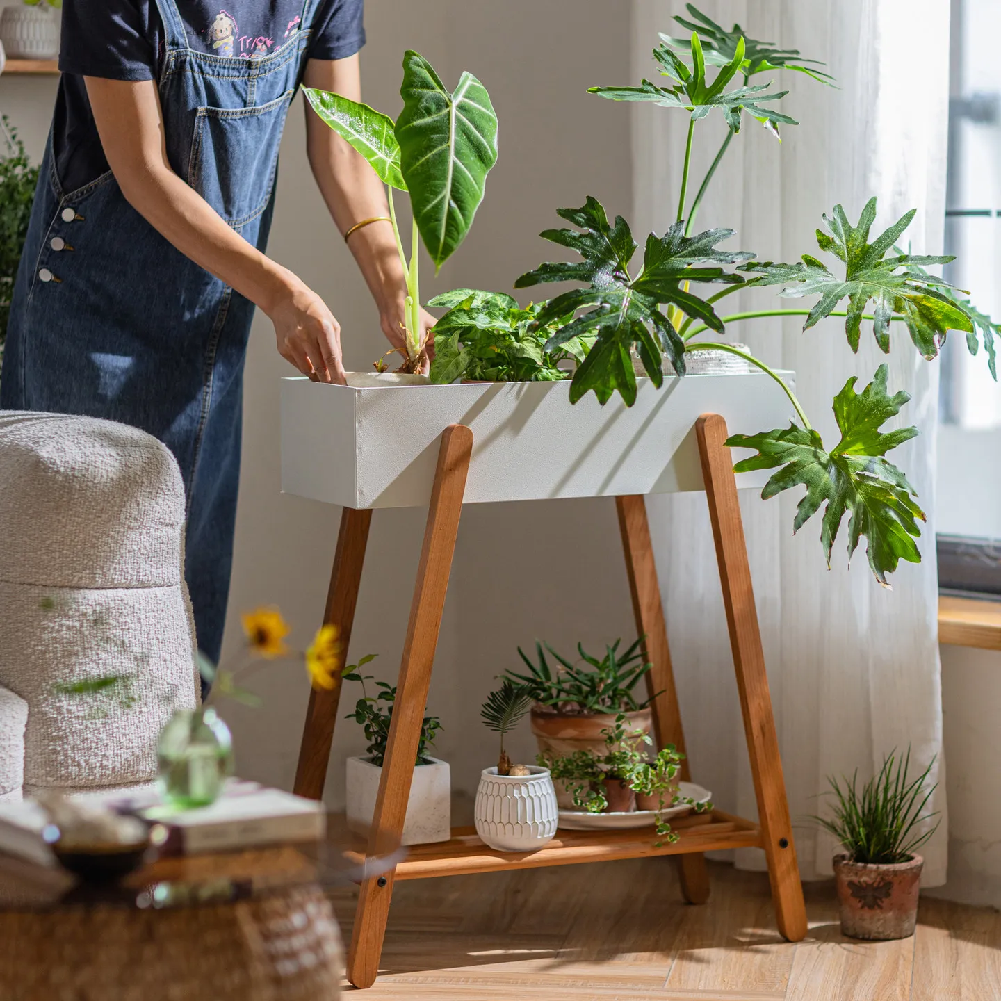 

ins style floor flower rack indoor living room flower pot bracket balcony plant pot placement shelf