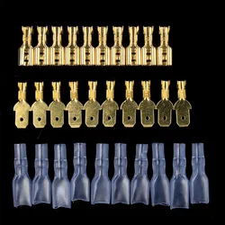 200PCS 2.8/4.8/6.3mm Female/Male Spade Terminals Wire Connectors Crimp Terminals Crimp With Transparent Insulating Sleeves