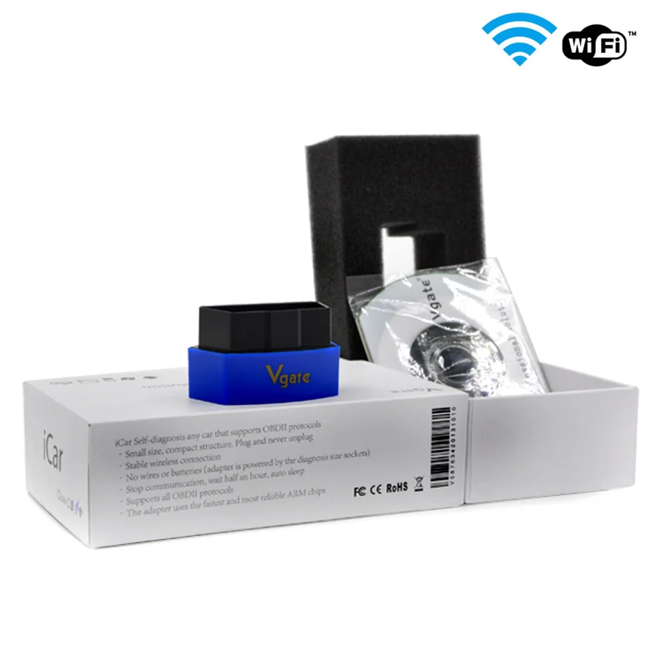 

ICar 3 WIFI Vgate ICar3 OBDII ELM327 OBD2 OBDII диагностический интерфейс для Android/WIFI автоматический считыватель кодов OBD2 сканер инструмент