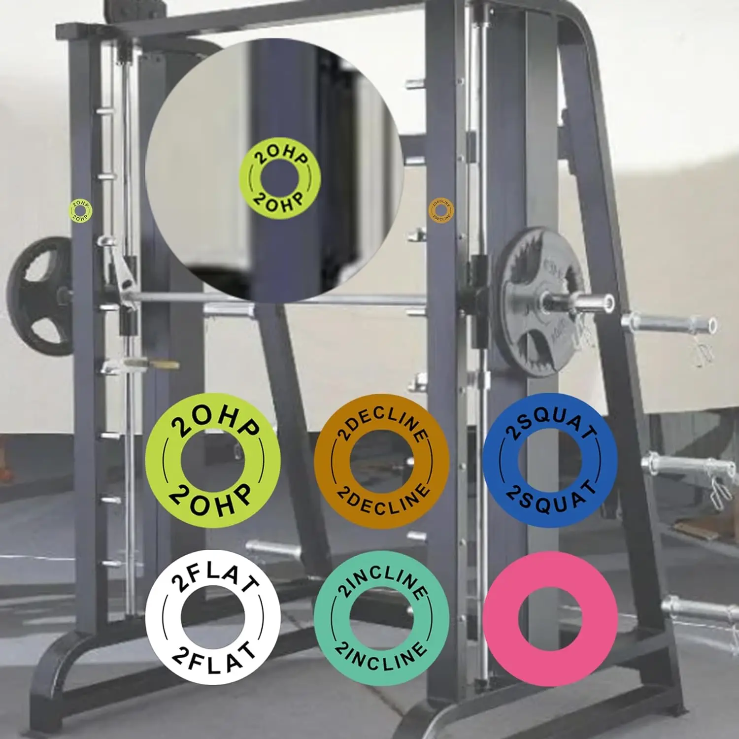 Large Squat Rack Magnetic Position Markers 2inch Power Rack Reminder Labels Squat Rack Magnets Identifier Rings 12Pcs