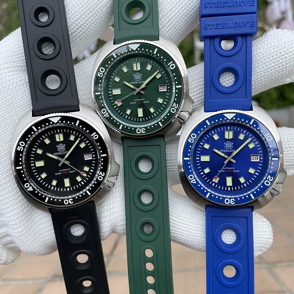 Steeldive Brand SD1970 Tuna Dive Watch 200m Waterproof Sapphire Crystal NH35 Automatic Mechanical Stainless Steel Men's Watch