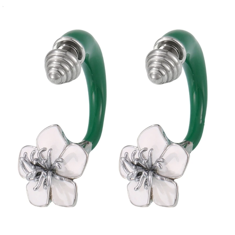 

C71D Fashionable Camellia Flower Earrings Jewelry Accessory for Enhancing Outfits