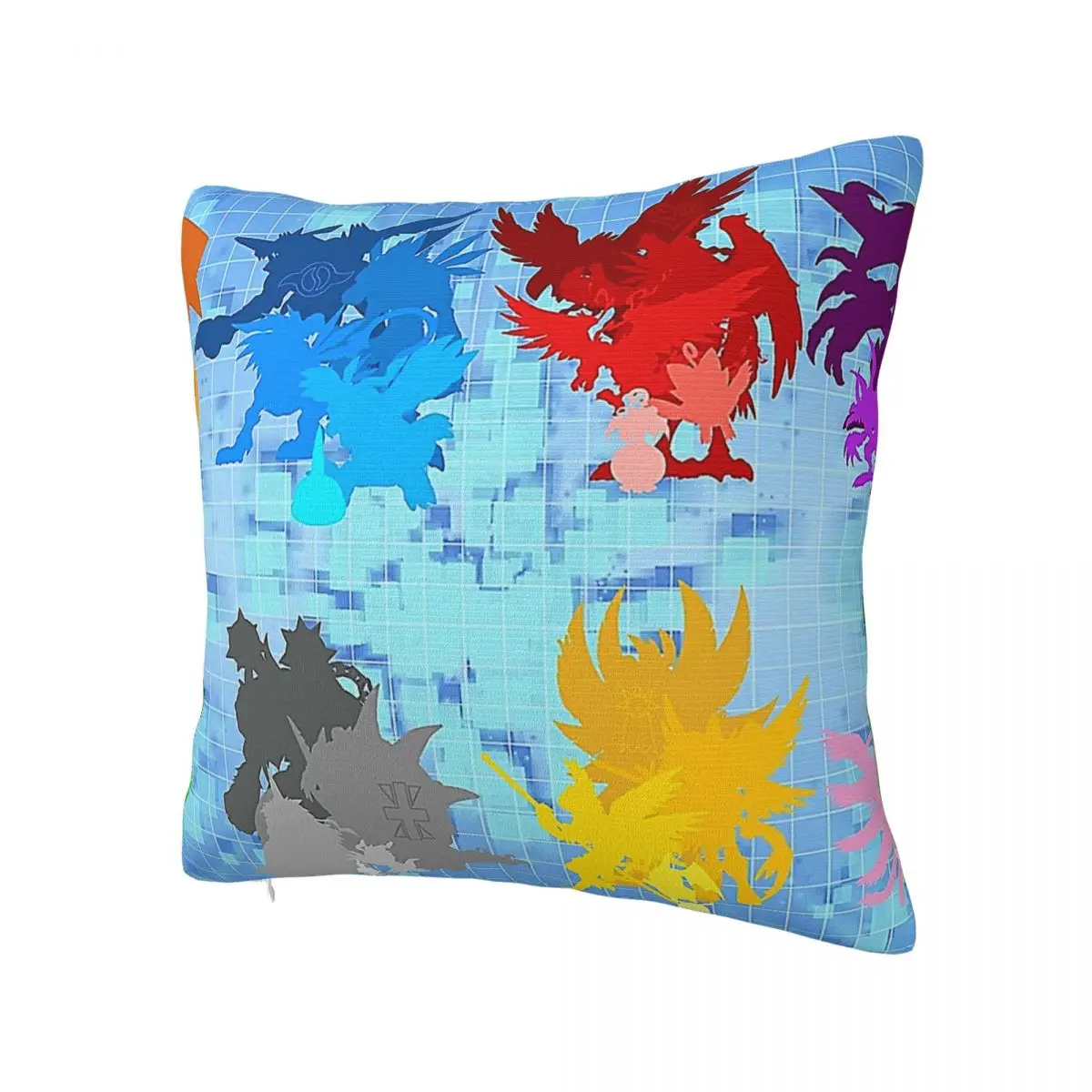 Minimalist Digimoned White Square pillow