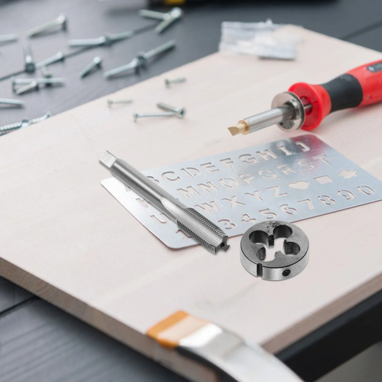 Set di matrici per maschi in acciaio Kit di strumenti per maschiatura filettatura Palmare Filettatura di precisione Riparazione Macchina Rubinetto per vite Fustelle rotonde Rubinetti Muore