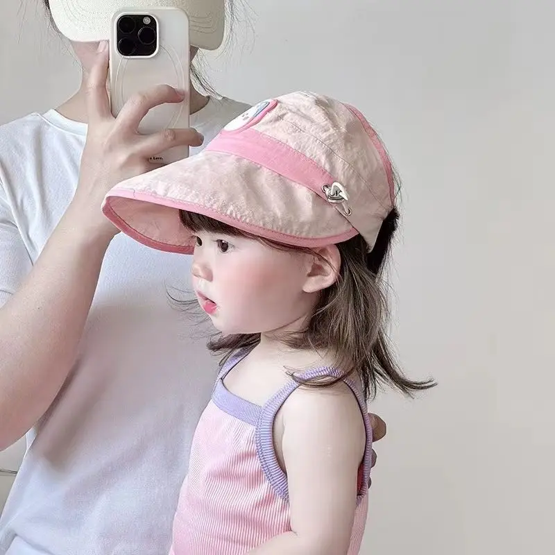 Kids' Sun Protection Hat Summer Quick-dry Anti-UV Open-Top Visor Lightweight Large Brim Toddlers Outdoor Clothes Accessories