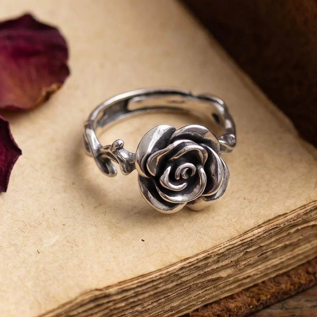 Neuer Ring aus 925er-Sterlingsilber mit Rosenblüten-Motiv für Damen, Hochzeitsschmuck, Verlobungsring, Charm, Party, Mode, Geschenk, hochwertiger Ring