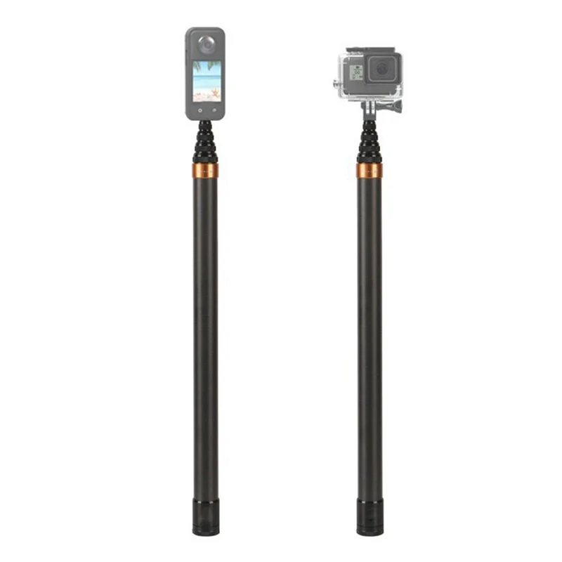 Tongkat Selfie serat karbon, tongkat Selfie tidak terlihat 300CM untuk Insta360 X3/GO3/DJI/Gopro tongkat Selfie