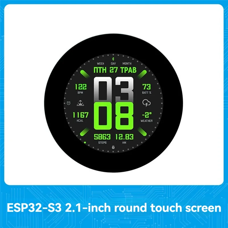 

Well Made-ESP32 S3 Development Board With 2.1Inch LCD Round Touch Display Support Wifi Bluetooth For HMI LVGL GUI Development
