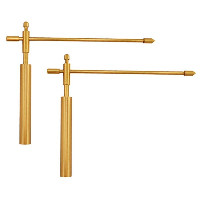 2pcs דרקון נחושת מחפש מוט דוסינג מוט אנרגיה חיצונית מי גירוד גלאי מתכוונן מדידה כלי נתיק