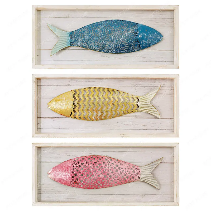 

Creative Living Room Wall Decoration Three-Dimensional Fish Group Iron Wall Decoration Bedroom Bedside Hanging Decoration