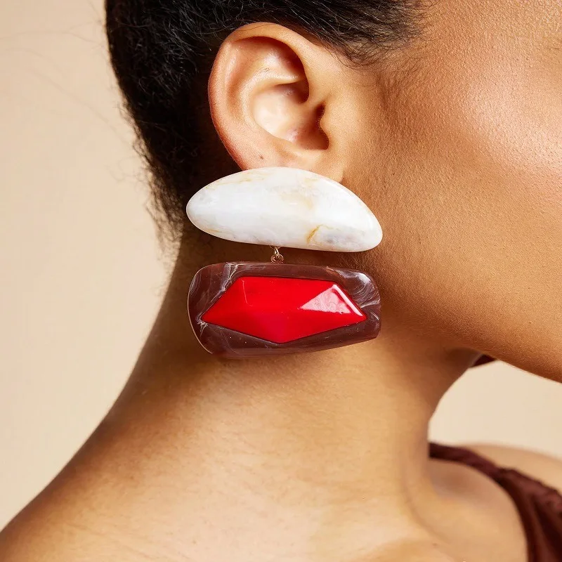 Unregelmäßige Baumeln Ohrringe Beliebte Harz Ohrringe Für Frauen Stein Tropfen Ohrringe Modeschmuck Zubehör Party Geschenk