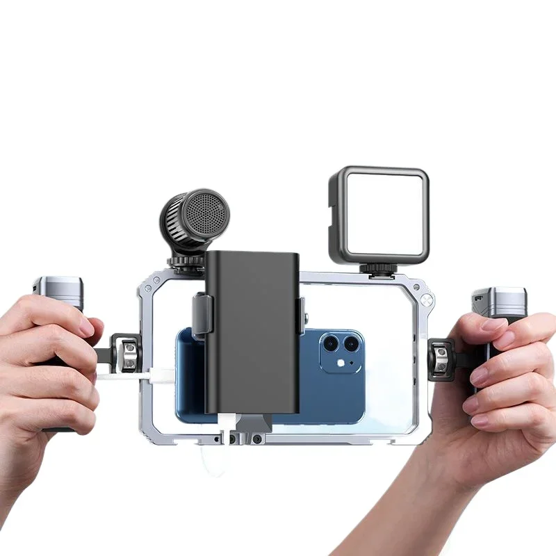 AS001 metal mobile phone rabbit cage stabilizer vlog shooting bracket for Apple Android