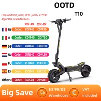 OOTD T10  Adult Electric Scooter 900W 48V13Ah Battery City commuting E-Scooter 11 Inch off road pneumatic tires EScooter